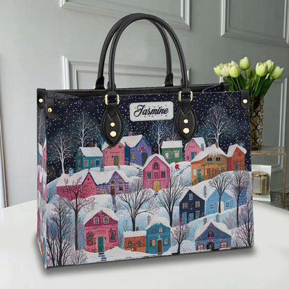 Shineful Leather Bag Personalized Christmas Wonderland