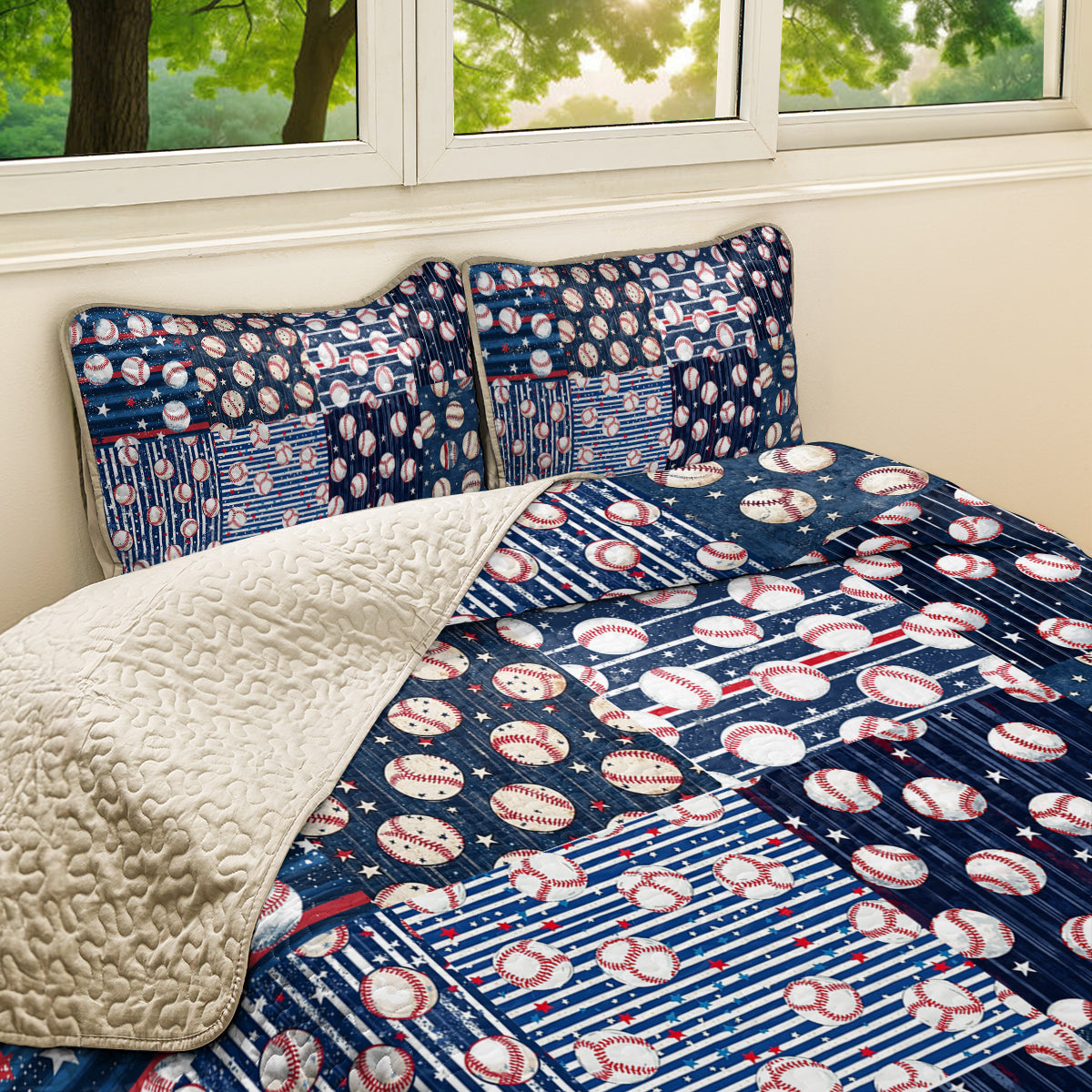 Shineful All Season Quilt 3-Piece Set Classic Catch Comforter