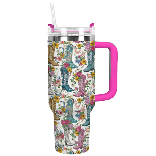 Shineful Tumbler Floral Boots
