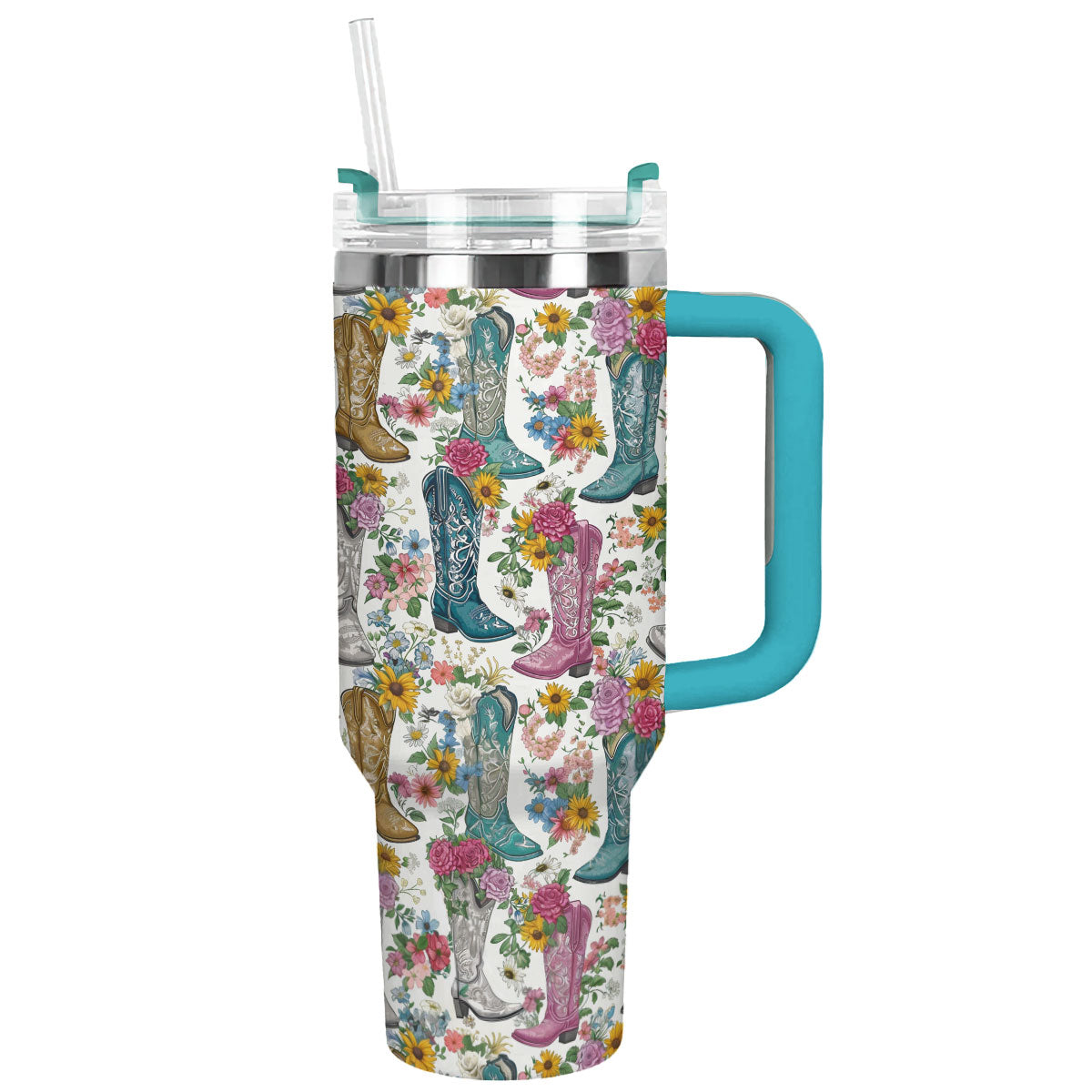 Shineful Tumbler Floral Boots