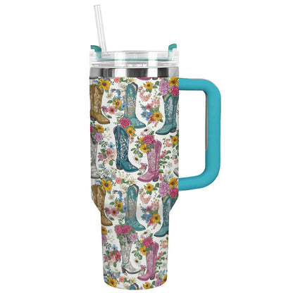 Shineful Tumbler Floral Boots
