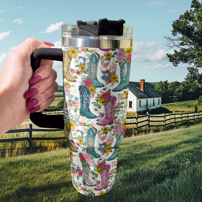 Shineful Tumbler Floral Boots