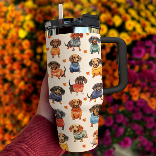 Shineful Tumbler Autumn Cozy Dachshund