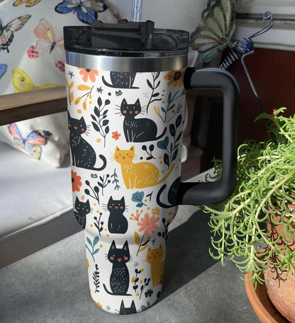 Shineful Tumbler Feline Florals