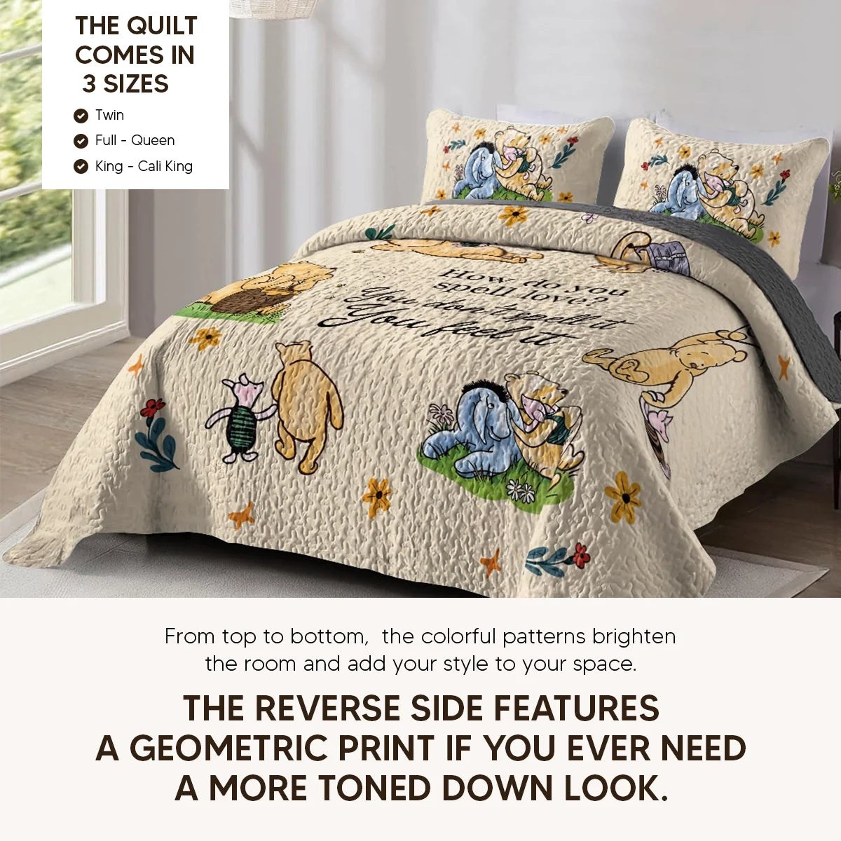 Shineful Quilt 3-Piece Set Pooh The Love