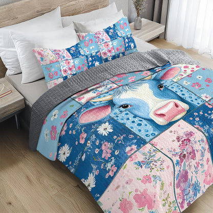 Shineful All Season Quilt 3-Piece Set - Blooming Cow Floral