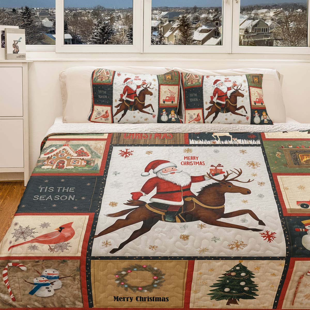 Shineful All Season Quilt 3-Piece Set - Christmas Holiday Cheer