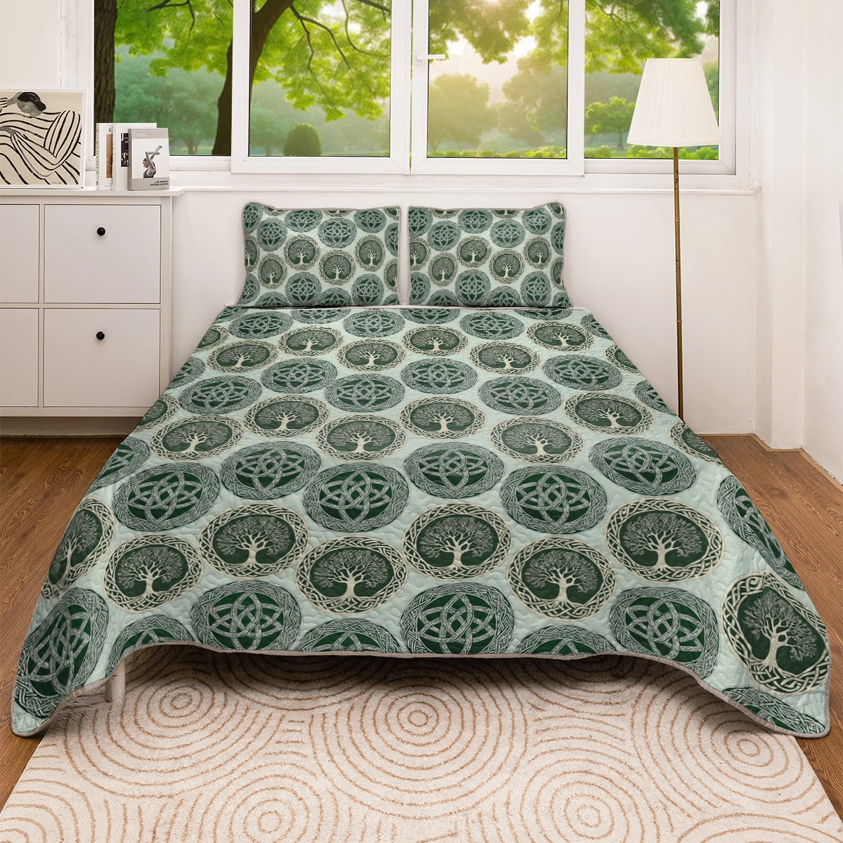 Shineful All Season Quilt 3-Piece Set - Celtic Tree of Life & Knotwork
