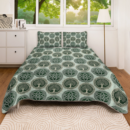 Shineful All Season Quilt 3-Piece Set - Celtic Tree of Life & Knotwork