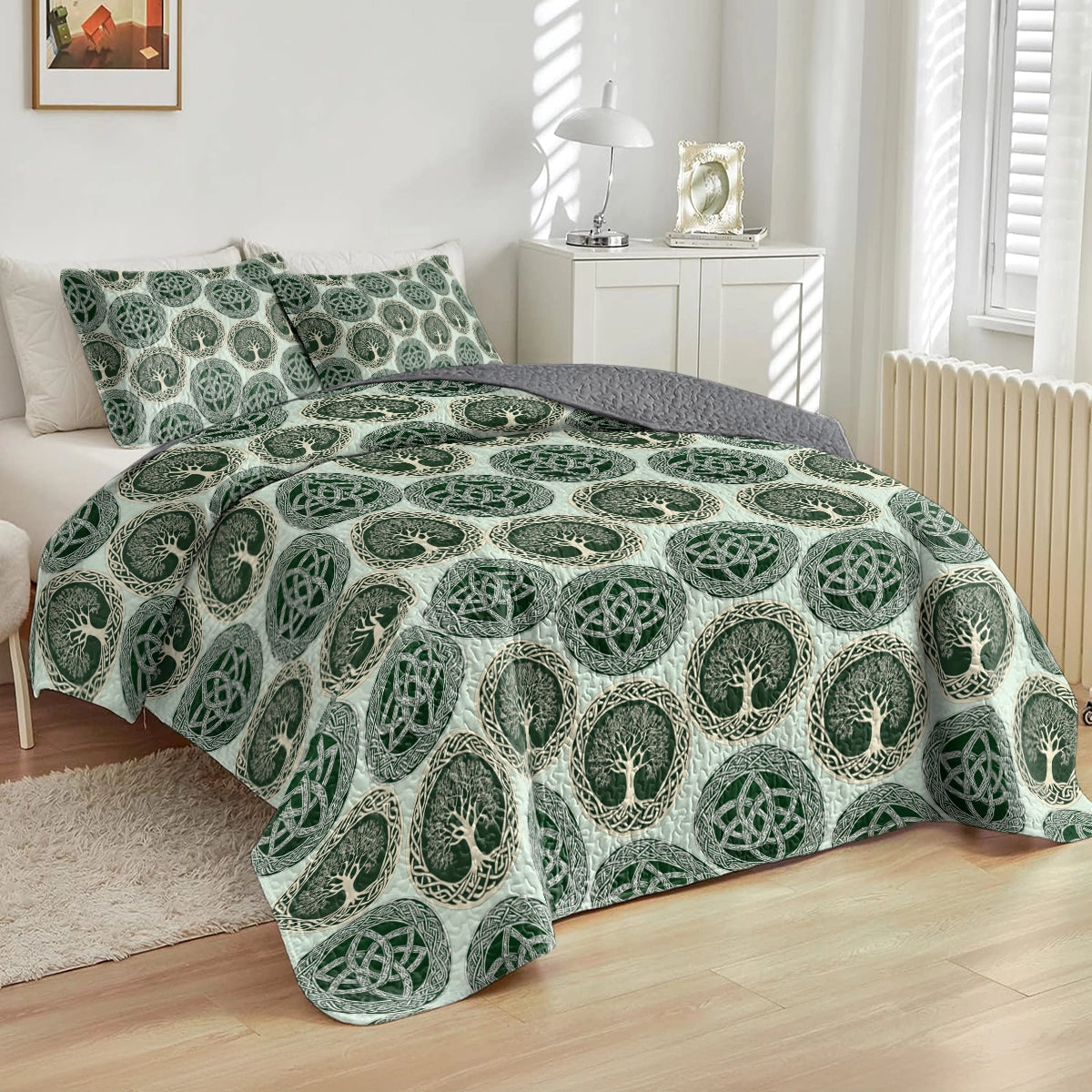 Shineful All Season Quilt 3-Piece Set - Celtic Tree of Life & Knotwork