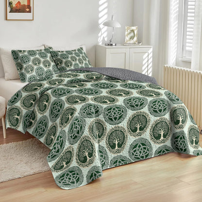 Shineful All Season Quilt 3-Piece Set - Celtic Tree of Life & Knotwork