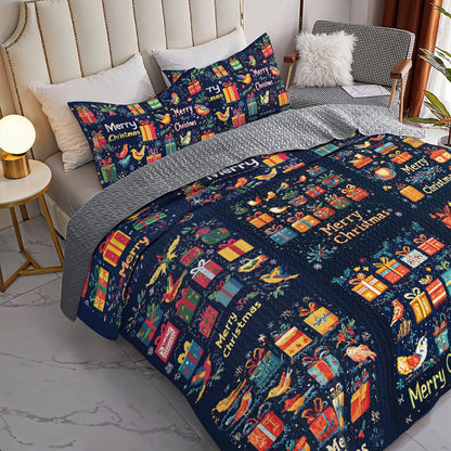 Shineful All Season Quilt 3-Piece Set Christmas Cheer Party