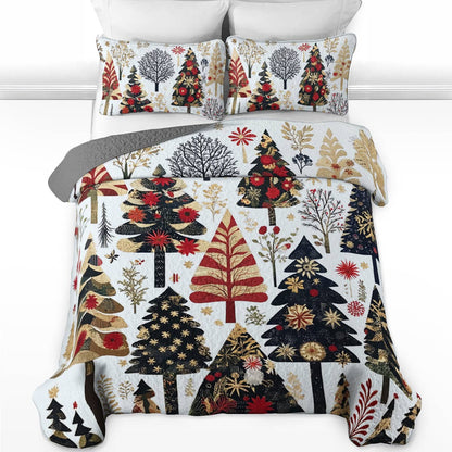 Shineful All Season Quilt 3-Piece Set Enchanting Christmas Tree