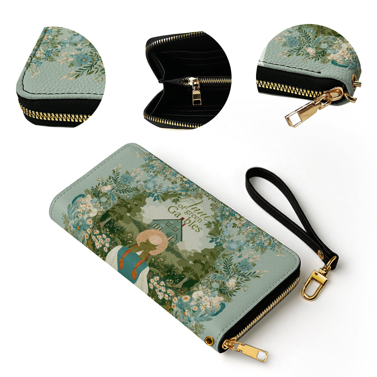 Shineful Leather Clutch Purse With Wristlet Strap Handle Anne’s Classic Cottage
