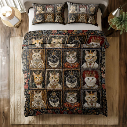 Shineful All Season Quilt 3-Piece Set - Feline Majesty