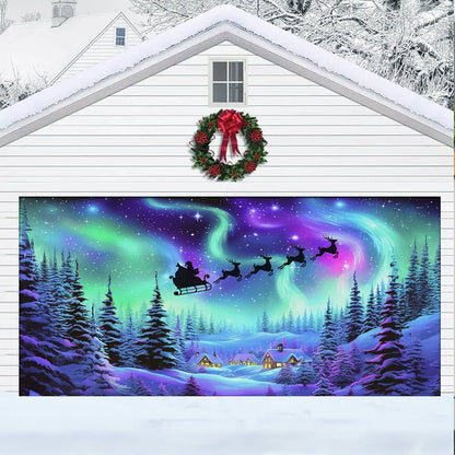 Shineful Garage Door Banner Decoration Aurora's Holiday Journey