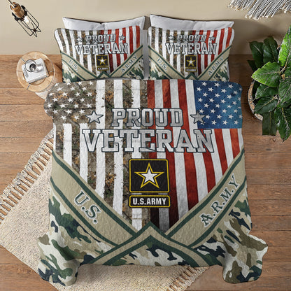 Shineful All Season Quilt 3-Piece Set American Veteran Pride