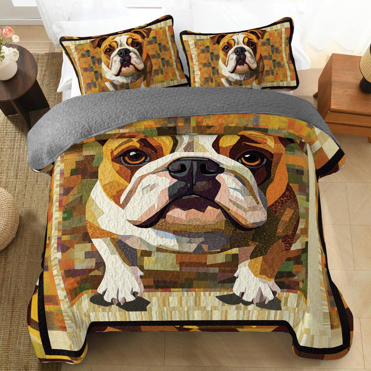 Shineful All Season Quilt 3-Piece Set Frenchie Charm