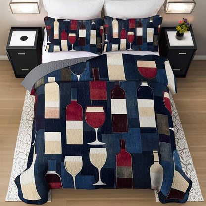 Shineful All Season Quilt 3-Piece Set Bewitching Wine