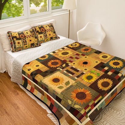 Shineful All Season Quilt 3-Piece Set - Sunflower Sunshine Harvest