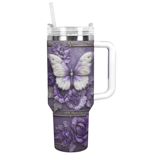 Shineful Glossy Tumbler Purple Butterfly