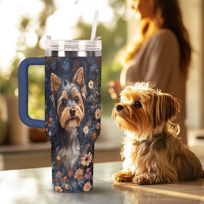 Shineful Tumbler  Enchanted Yorkie Bloom
