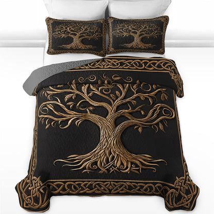Shineful Quilt 3-Piece Set Celtic Tree