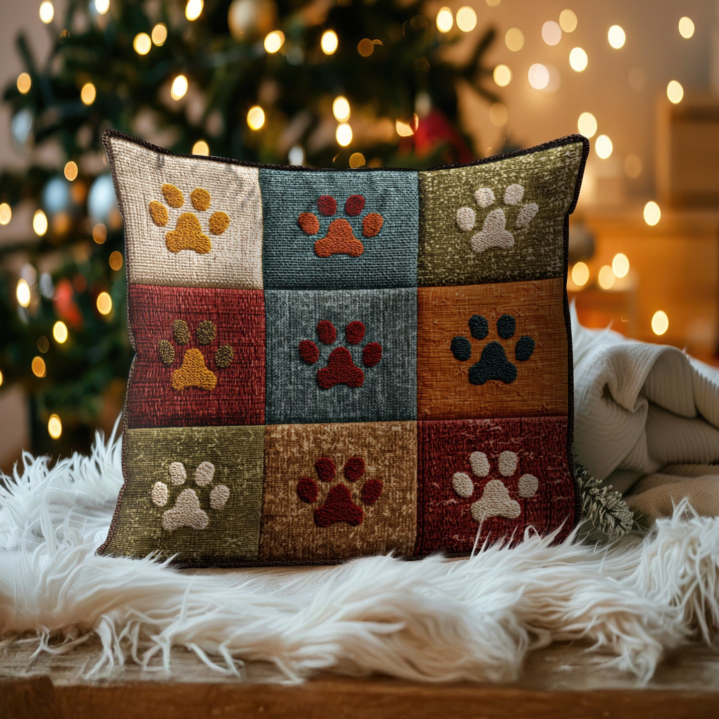 Shineful 2D Print Cushion Cover, Pillowcase, Pillows Covers Paw Love Quilt