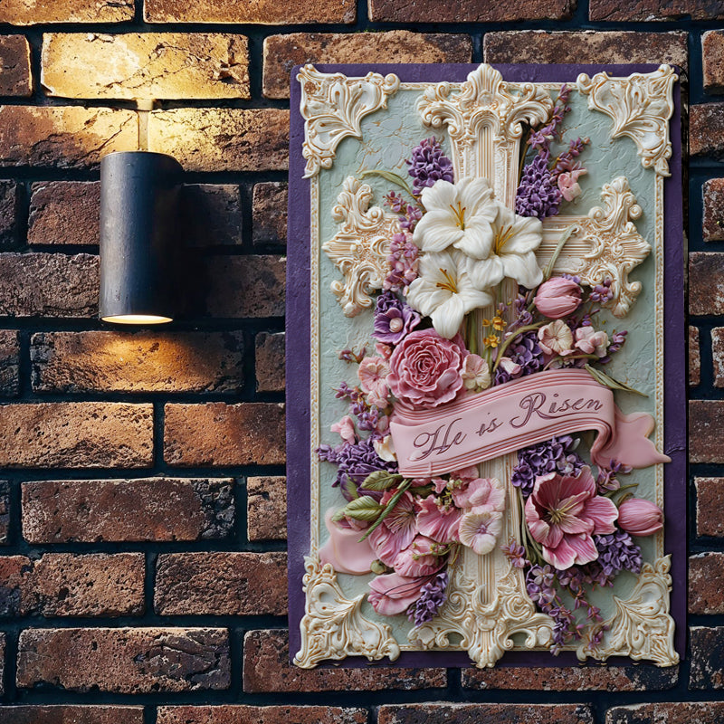 Shineful 2D Metal Sign Vintage Floral Cross