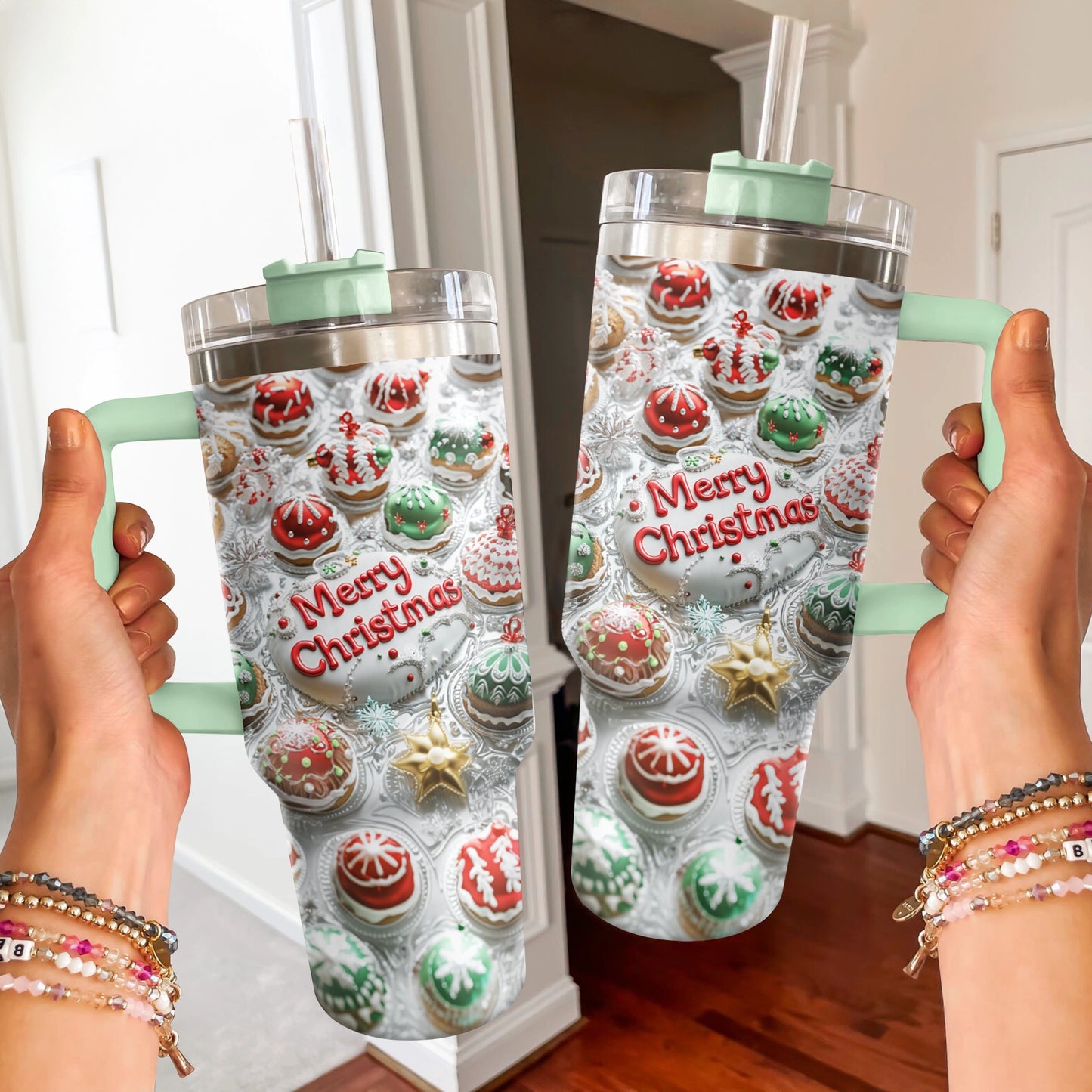 Shineful Glossy Tumbler Cute Cake Christmas