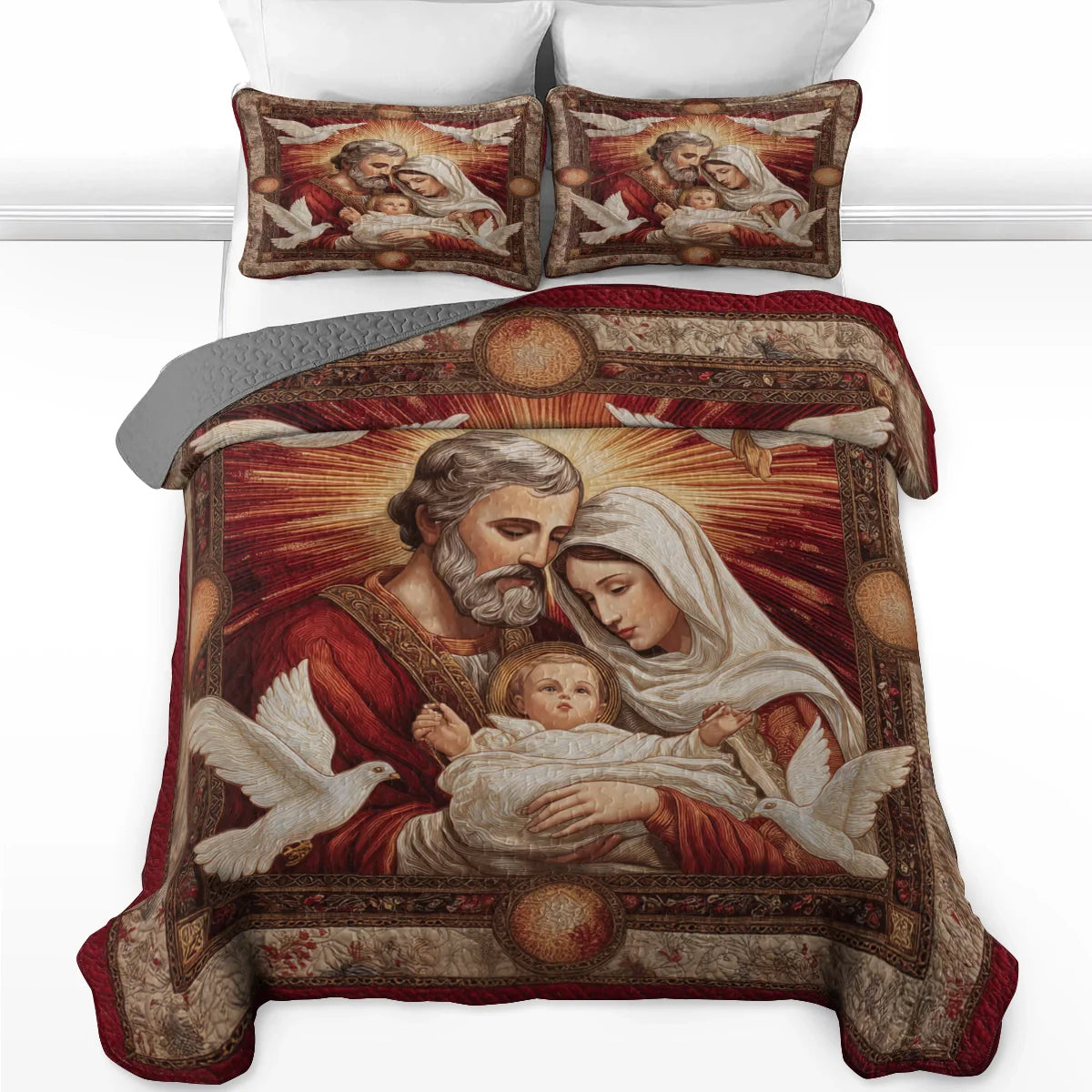 Shineful Quilt 3-Piece Set Light of the Holy Family