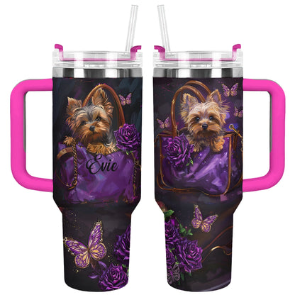 Shineful Personalized Tumbler Elegant Yorkie