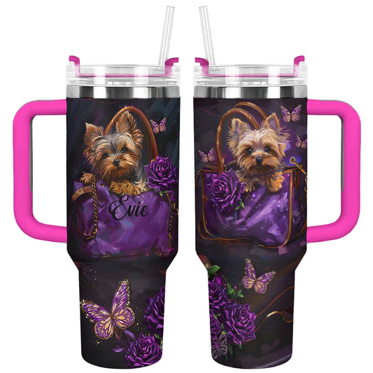 Shineful Personalized Tumbler Elegant Yorkie