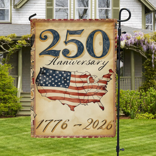 Shineful Gargen Flag 12" x 18" - 250 Years of American Heritage