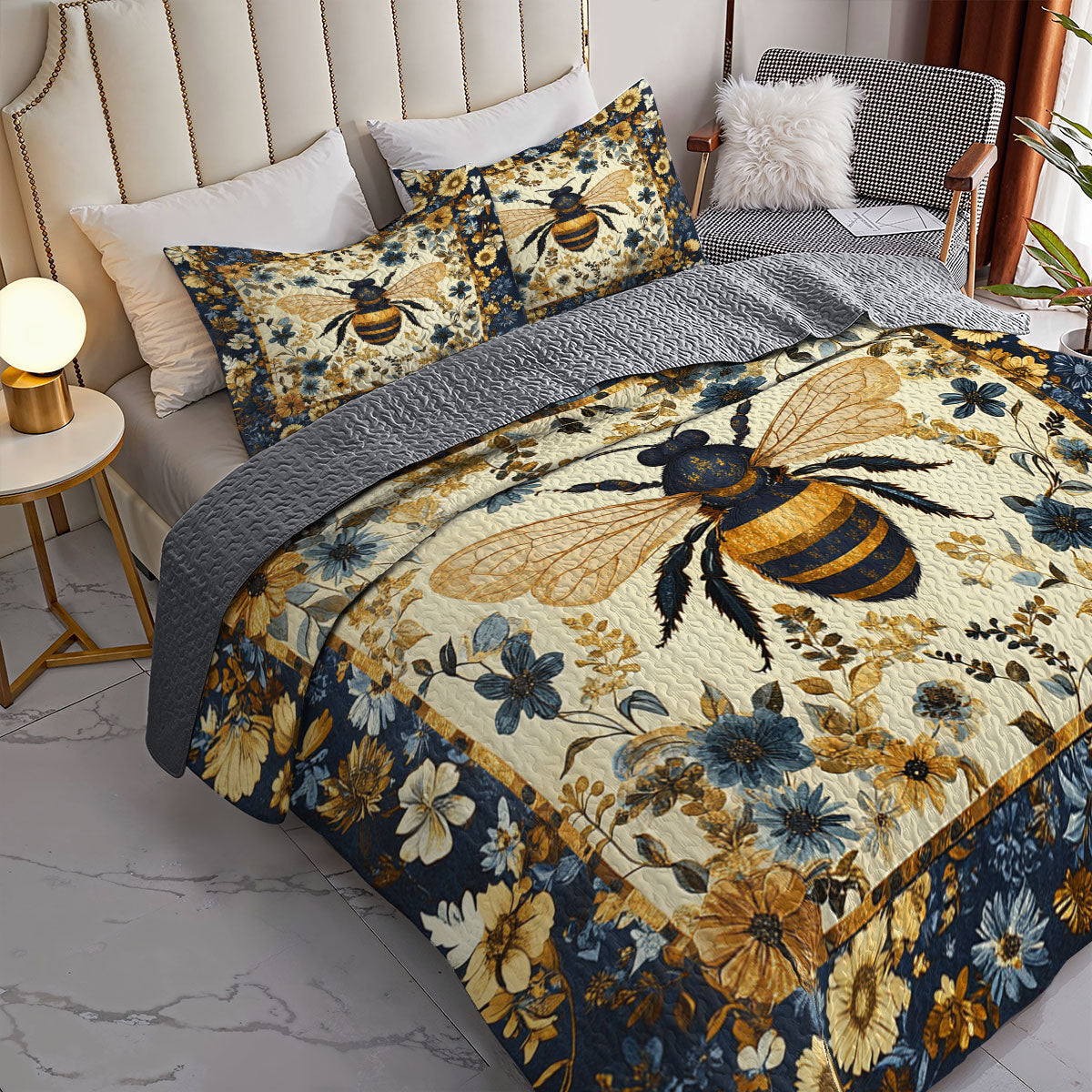 Shineful All Season Quilt 3-Piece Set Royal Bee Garden