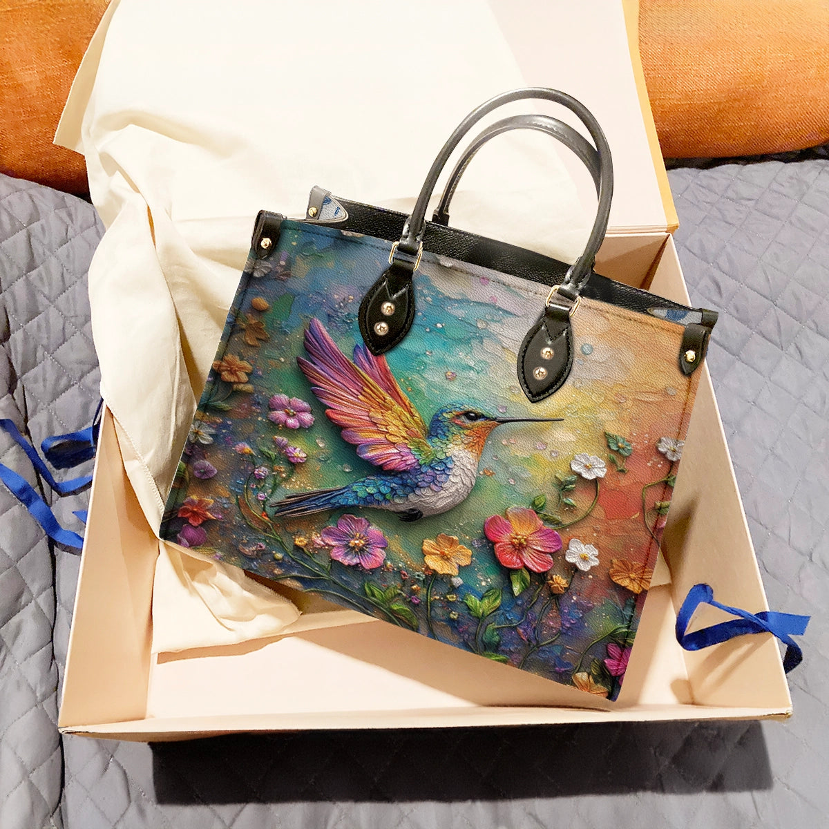 Shineful Leather Bag Hummingbird Haven