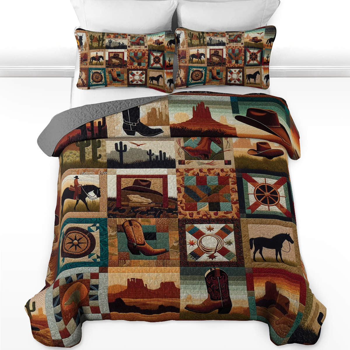 Shineful All Season Quilt 3-Piece Set - Cowboy's Dream