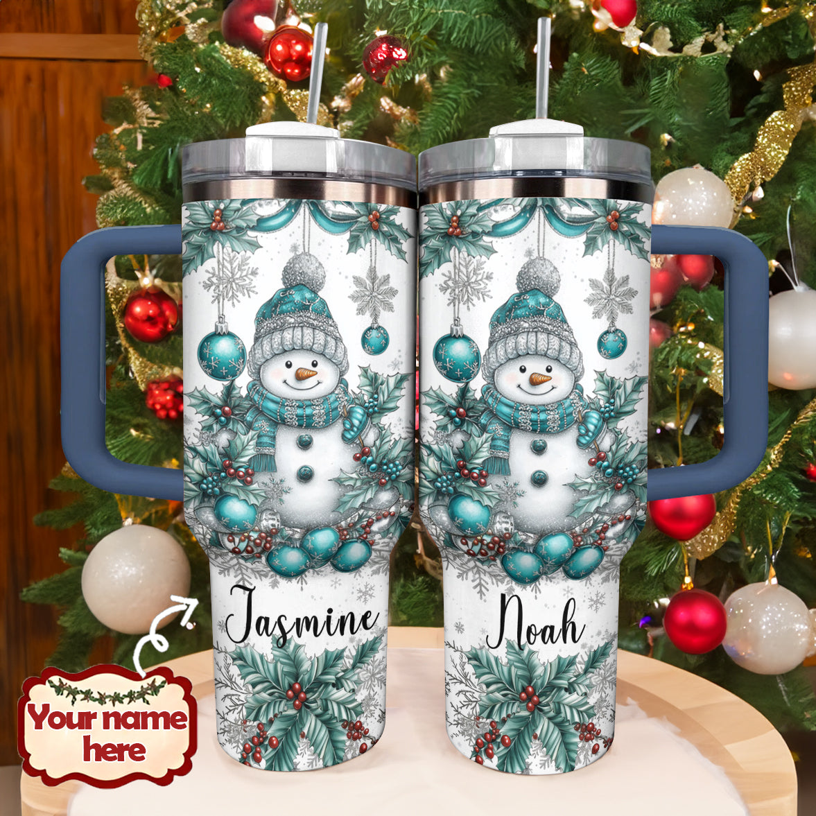 Shineful Tumbler Personalized Snowman