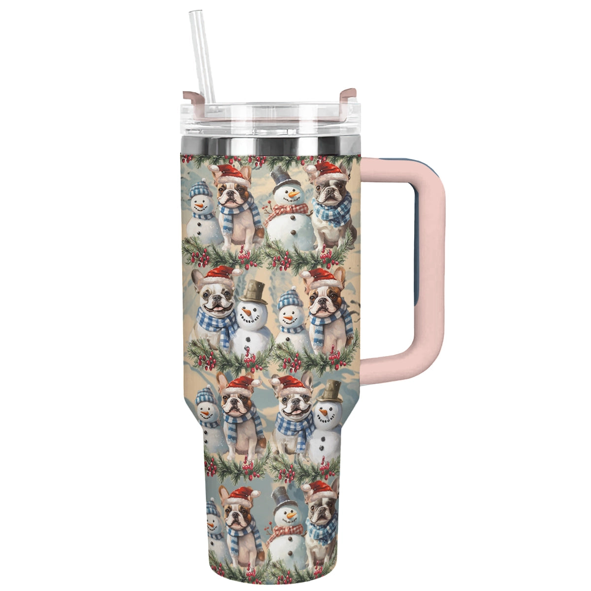 Shineful Tumbler Frosty Frenchie Christmas