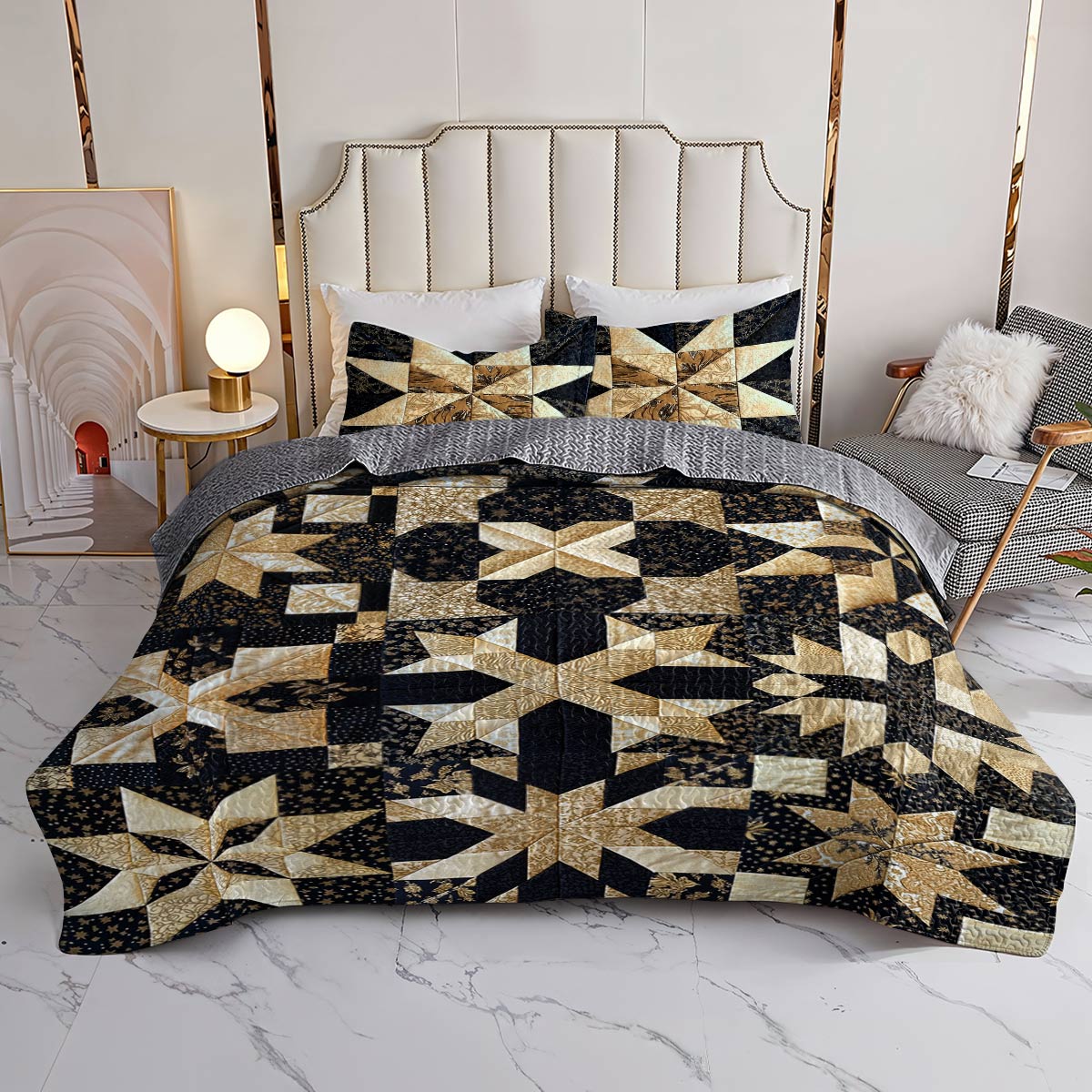 Shineful All Season Quilt 3-Piece Set Luxury Blocks