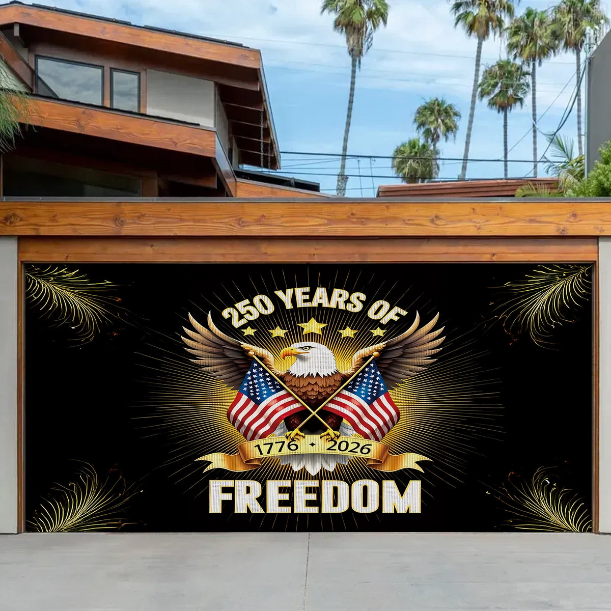 Shineful Garage Door Banner Decoration Liberty Endures