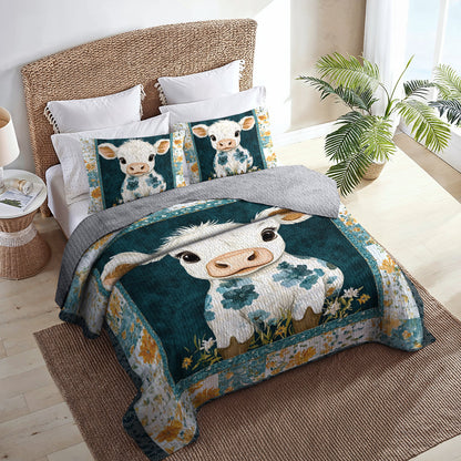 Shineful All Season Quilt 3-Piece Set Adorable Floral Calf