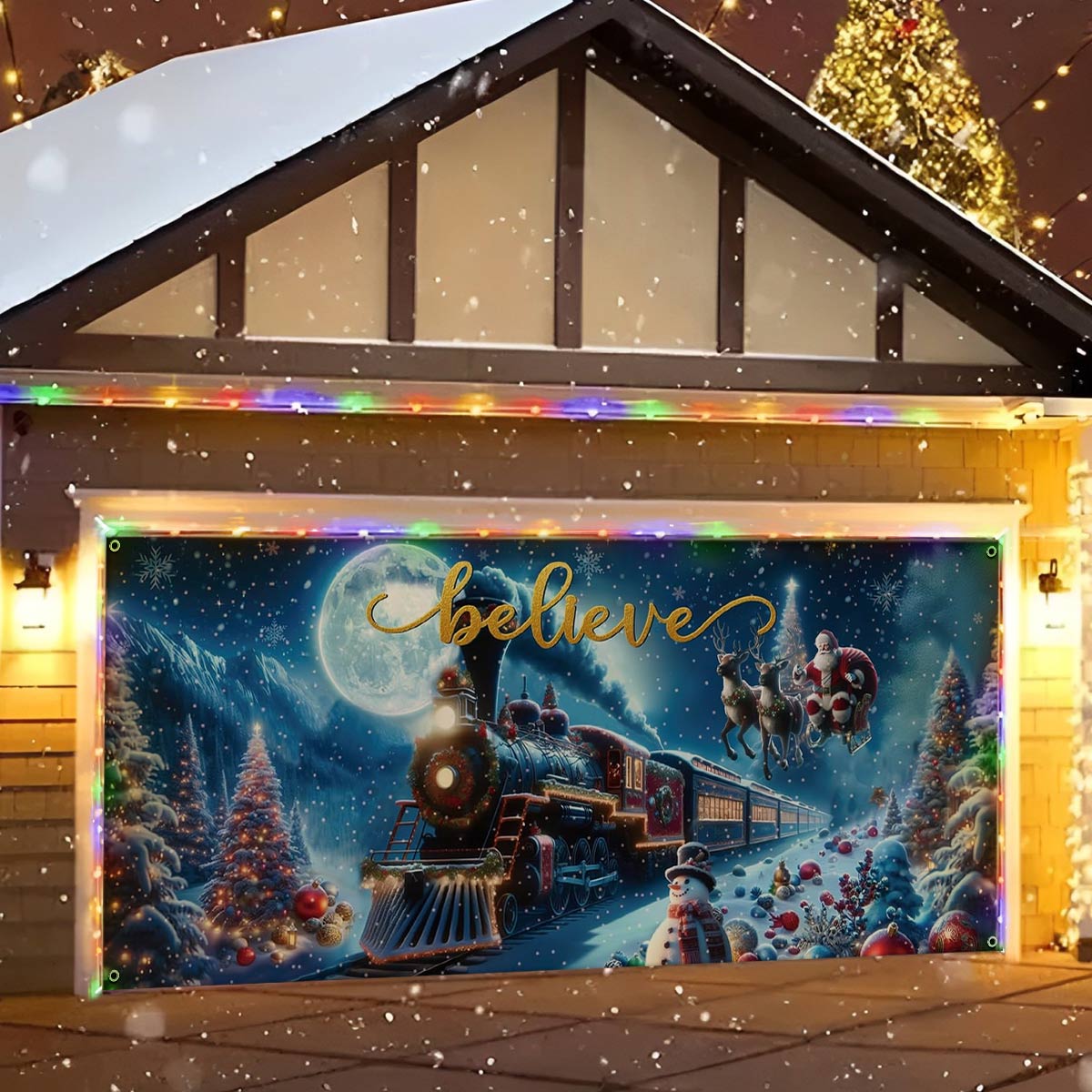 Shineful Garage Door Banner Decoration Christmas Magic