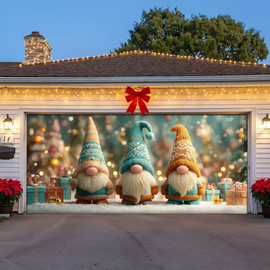 Shineful Garage Door Banner Decoration Holiday Gnome Friends