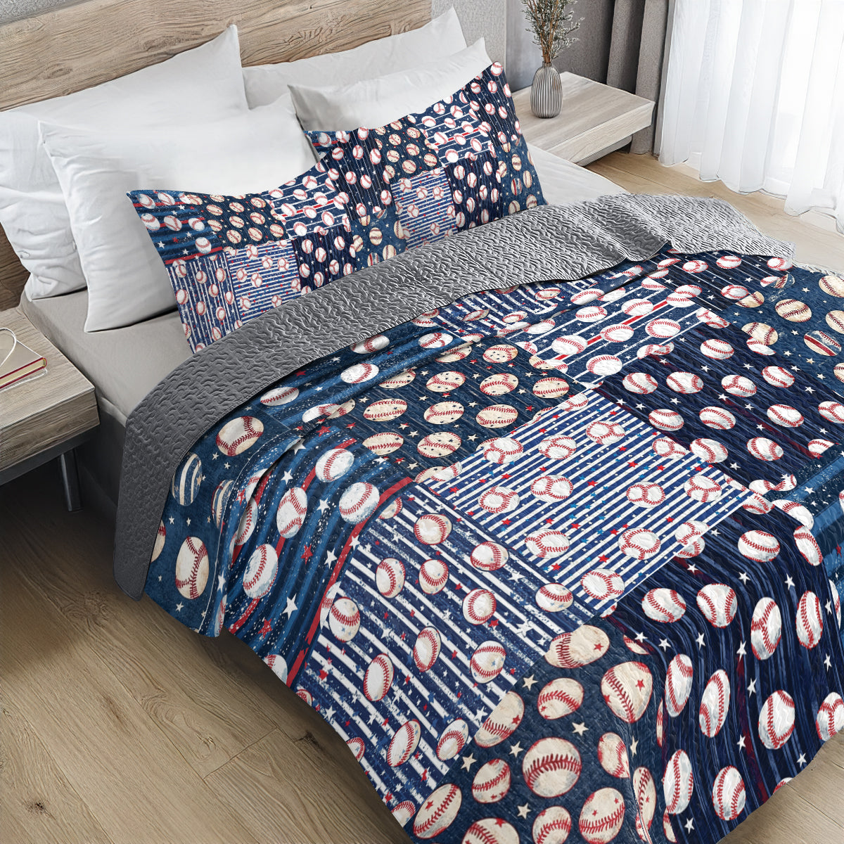 Shineful All Season Quilt 3-Piece Set Classic Catch Comforter