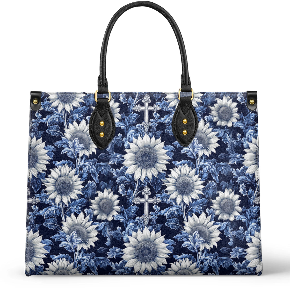 Shineful Leather Bag Midnight Blue Sunflower Cross
