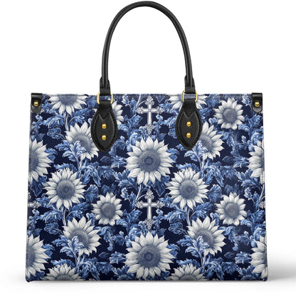 Shineful Leather Bag Midnight Blue Sunflower Cross