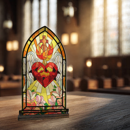 Shineful Suncatcher Candle Holder Sacred Heart Glow