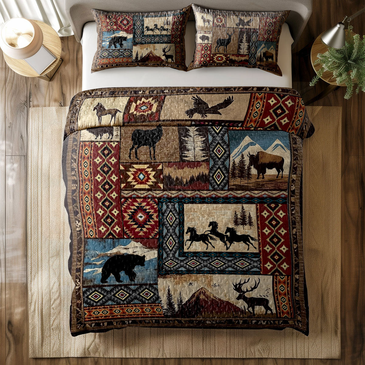 Shineful All Season Quilt 3-Piece Set Tribal Spirit Journey