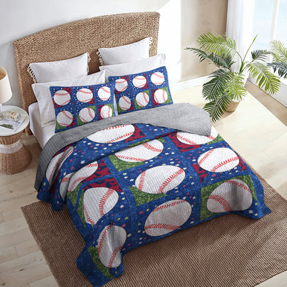 Shineful All Season Quilt 3-Piece Set Home Run Dreams